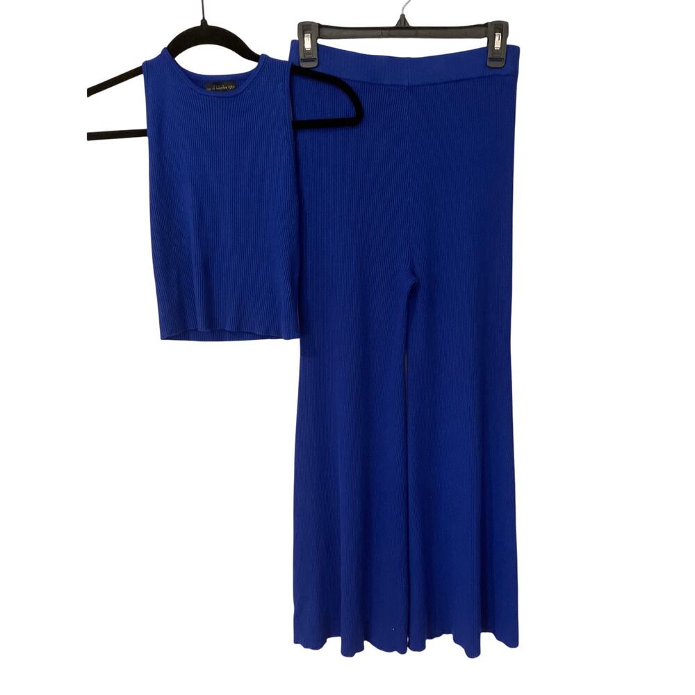 House of Harlow Royal Blue Knit Pant Set - Size Small